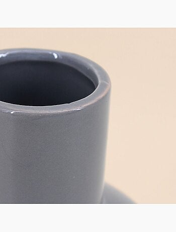 Vase en céramique grise, H17cm