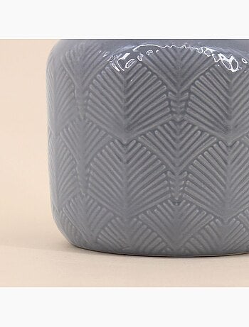 Vase en céramique grise, H17cm