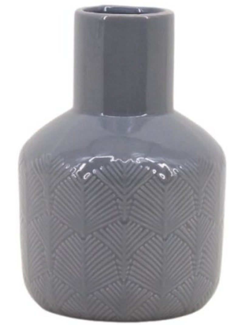 Vase en céramique grise, H17cm Gris - Kiabi