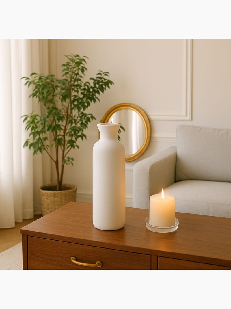 Vase en céramique, H27cm Blanc - Kiabi