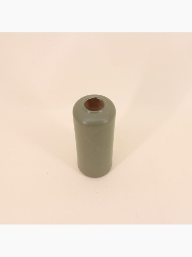 Vase en céramique kaki, H20cm Marron - Kiabi