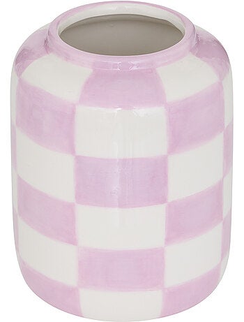 Vase en céramique motif damier POOL