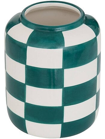 Vase en céramique motif damier POOL