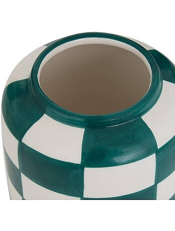 Vase en céramique motif damier POOL