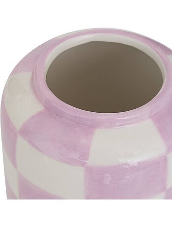 Vase en céramique motif damier POOL