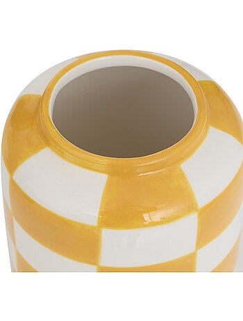 Vase en céramique motif damier POOL