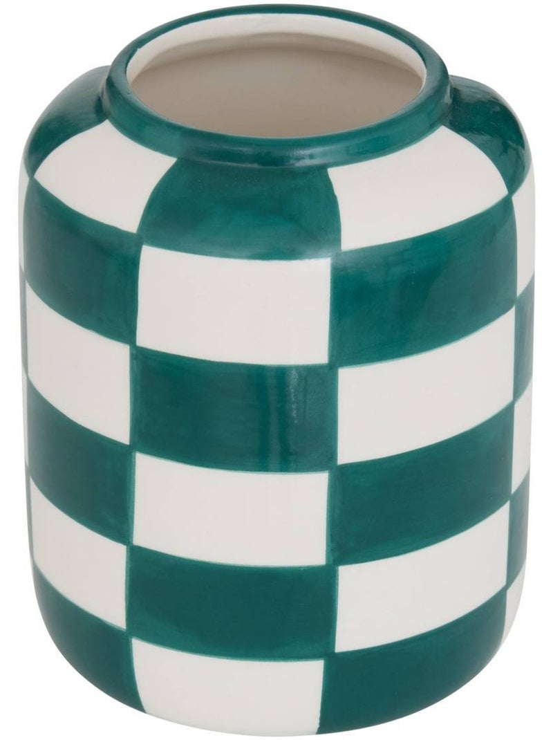 Vase en céramique motif damier POOL Mauve - Kiabi