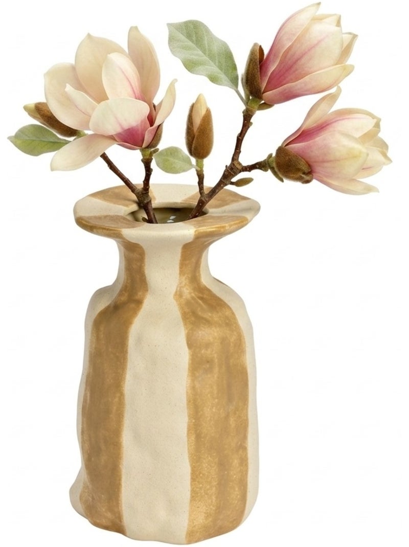 Vase en céramique rayé Beige - Kiabi