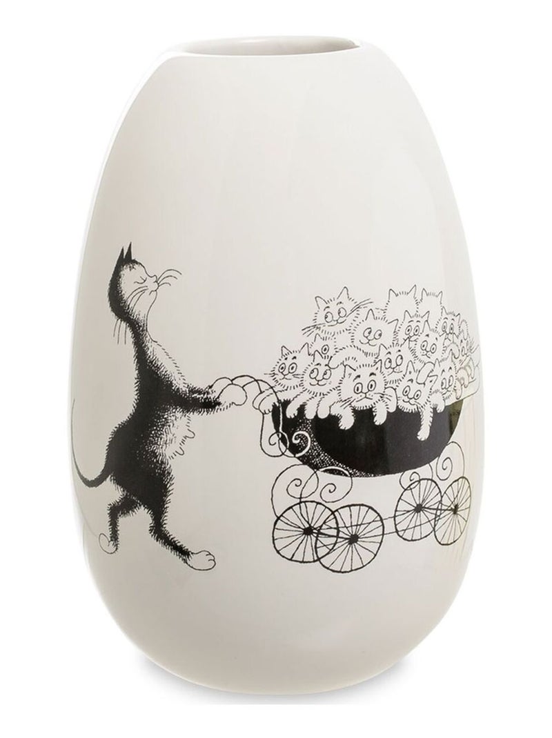 Vase en céramique rond Chats par Dubout Blanc - Kiabi