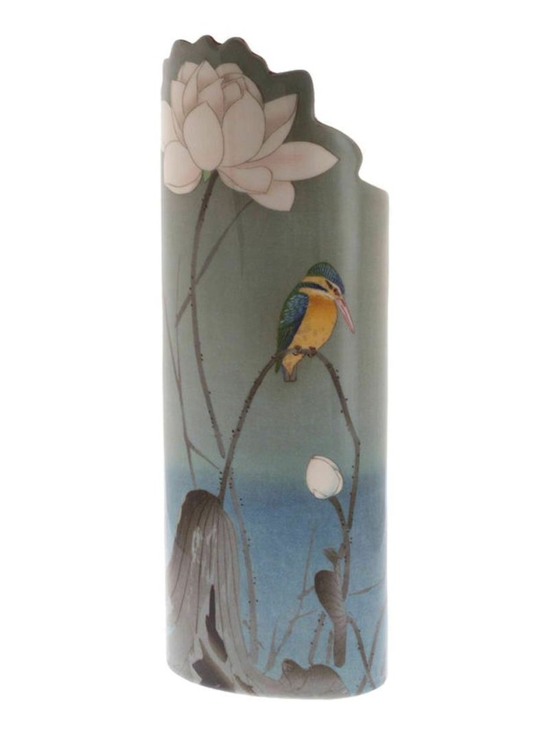 Vase en céramique silhouette ohara koson le martin-pêcheur Gris - Kiabi