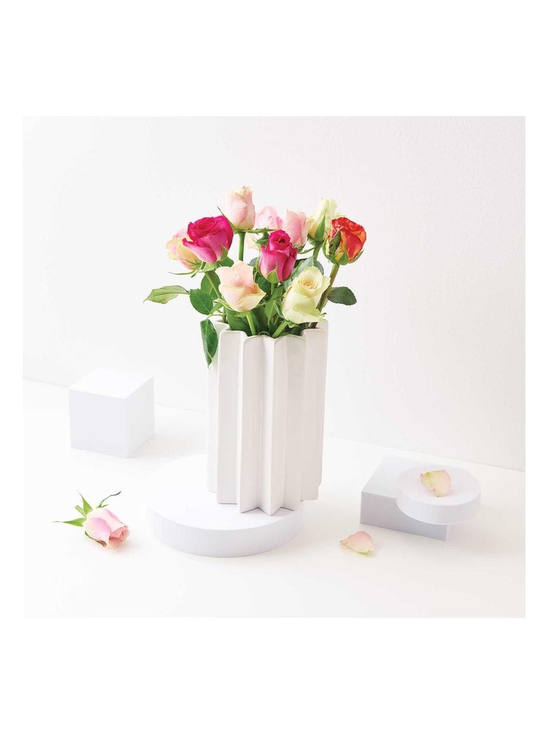 Vase en céramique soleil blanc 20 cm - Rico Design Blanc - Kiabi