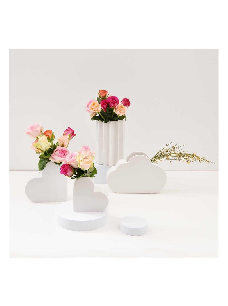 Vase en céramique soleil blanc 20 cm - Rico Design Blanc - Kiabi