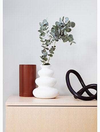 Vase en céramique texturée olme