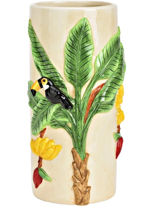 Vase en ceramique toucan et palmier - Kiabi