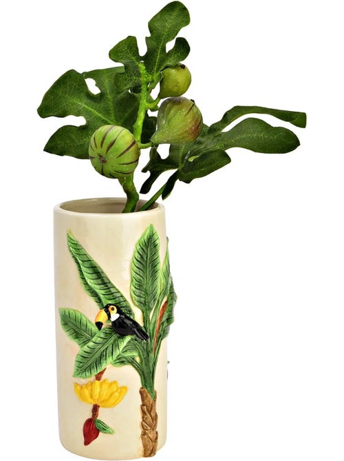 Vase en ceramique toucan et palmier - Kiabi