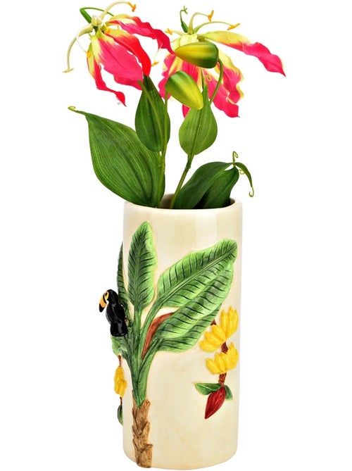 Vase en ceramique toucan et palmier - Kiabi