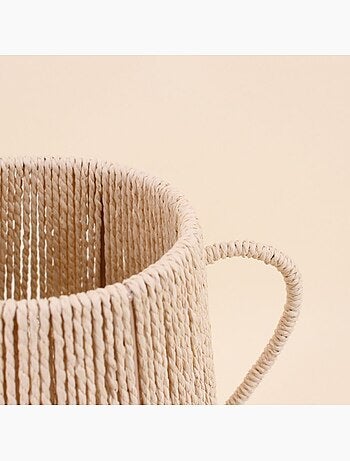 Vase en corde beige, H29cm