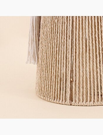 Vase en corde beige, H29cm