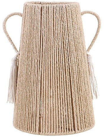 Vase en corde beige, H29cm