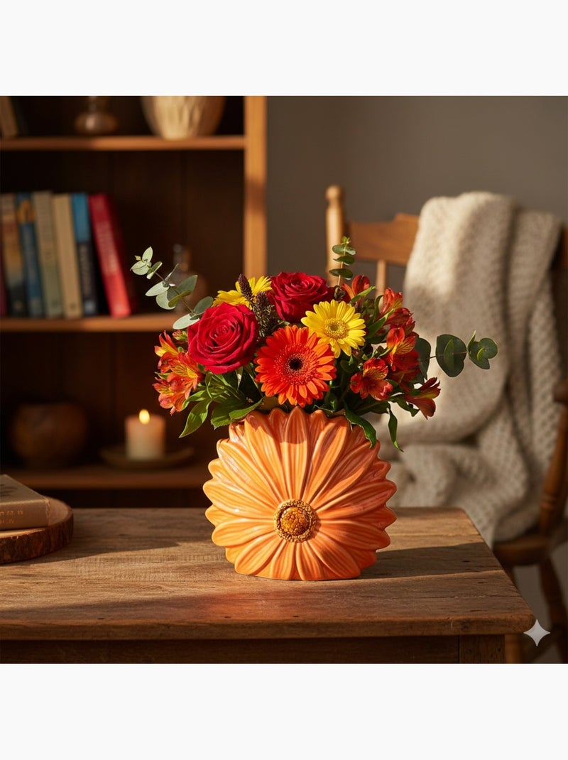 Vase en forme de fleur Orange - Kiabi
