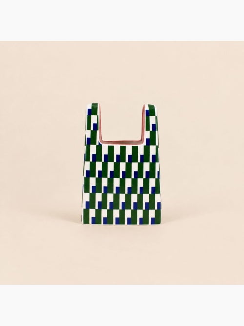 Vase en forme de sac en céramique vert et bleu, h25cm - Kiabi