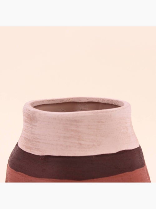 Vase en grès 3 couleurs marron, beige 17cm - Kiabi