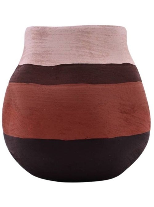 Vase en grès 3 couleurs marron, beige 17cm - Kiabi