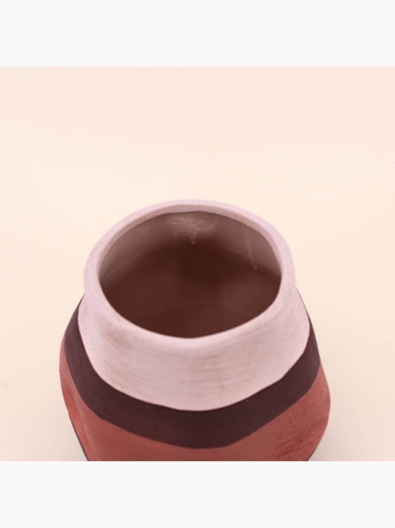 Vase en grès 3 couleurs marron, beige, H17cm Marron - Kiabi
