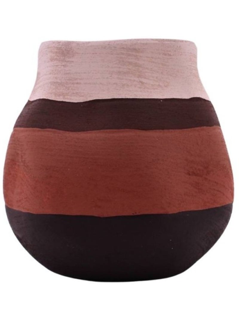 Vase en grès 3 couleurs marron, beige, H17cm Marron - Kiabi