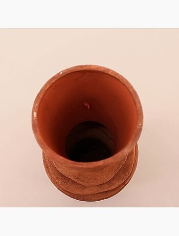 Vase en grès effet pierre terracotta 47 cm