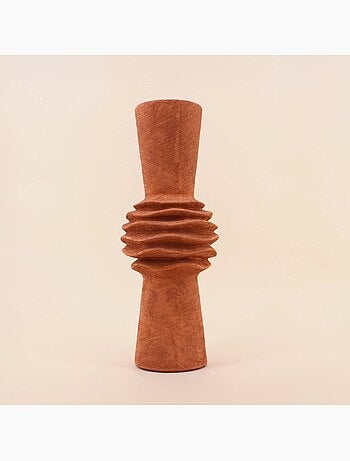 Vase en grès effet pierre terracotta, H47cm