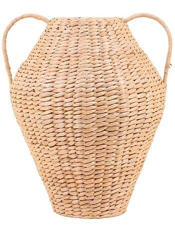 Vase en jonc de mer avec poignées, H30cm