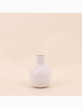 Vase en métal beige, H15cm