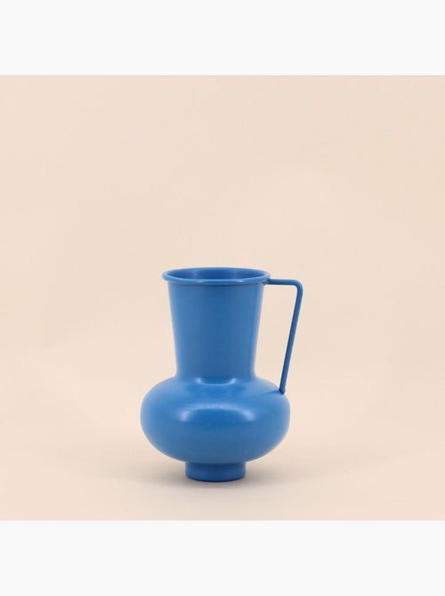 Vase en métal bleu avec anse 17cm - Kiabi