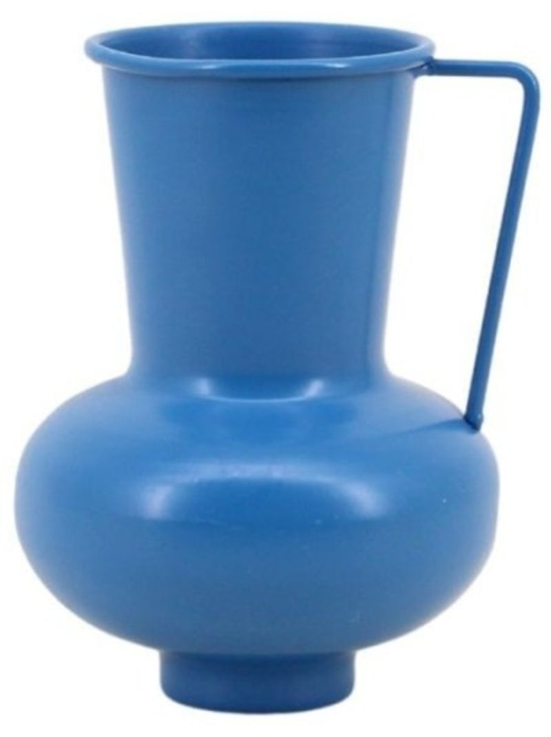 Vase en métal bleu avec anse 17cm Bleu - Kiabi