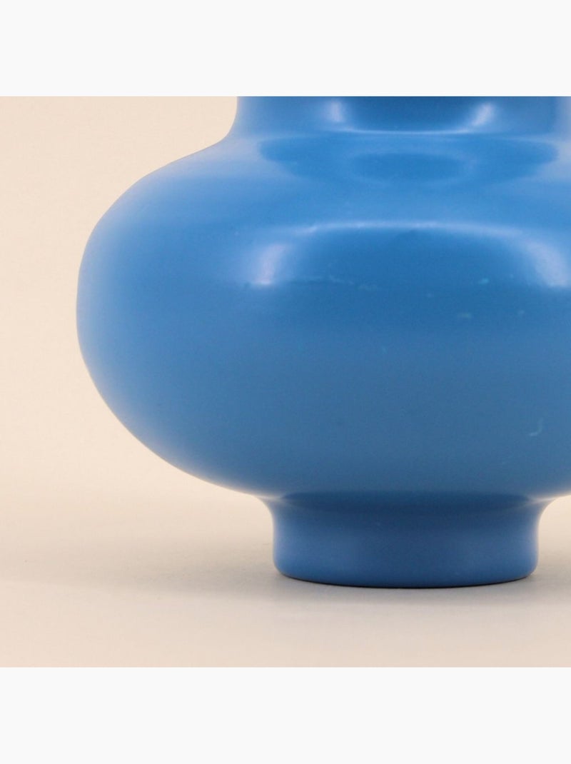 Vase en métal bleu avec anse, H17cm Bleu - Kiabi