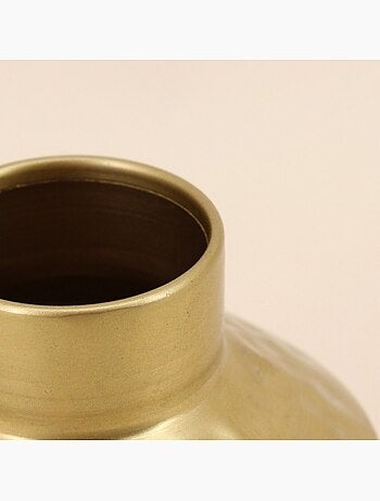 Vase en métal doré martelé 14x11cm