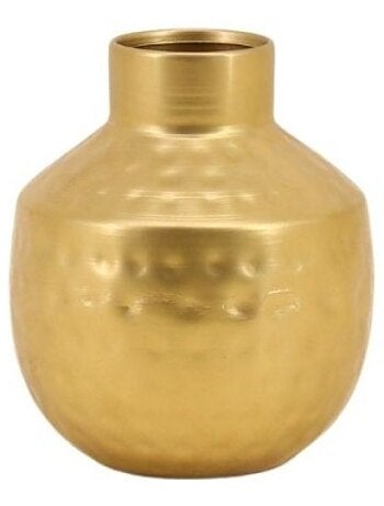 Vase en métal doré martelé 14x11cm