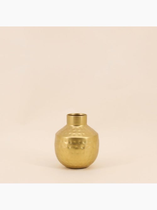Vase en métal doré martelé 14x11cm - Kiabi