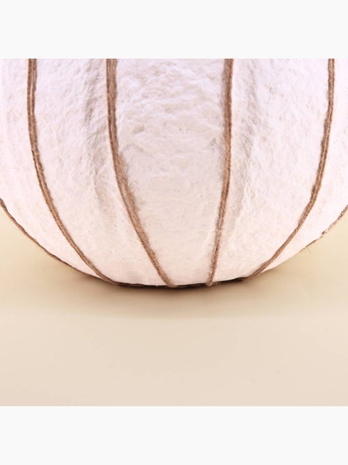 Vase en papier maché blanc 35cm détails en jute - Kiabi