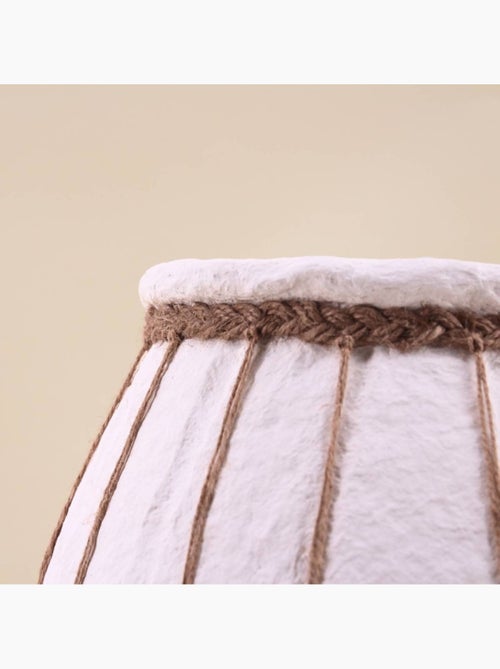 Vase en papier maché blanc 35cm détails en jute - Kiabi