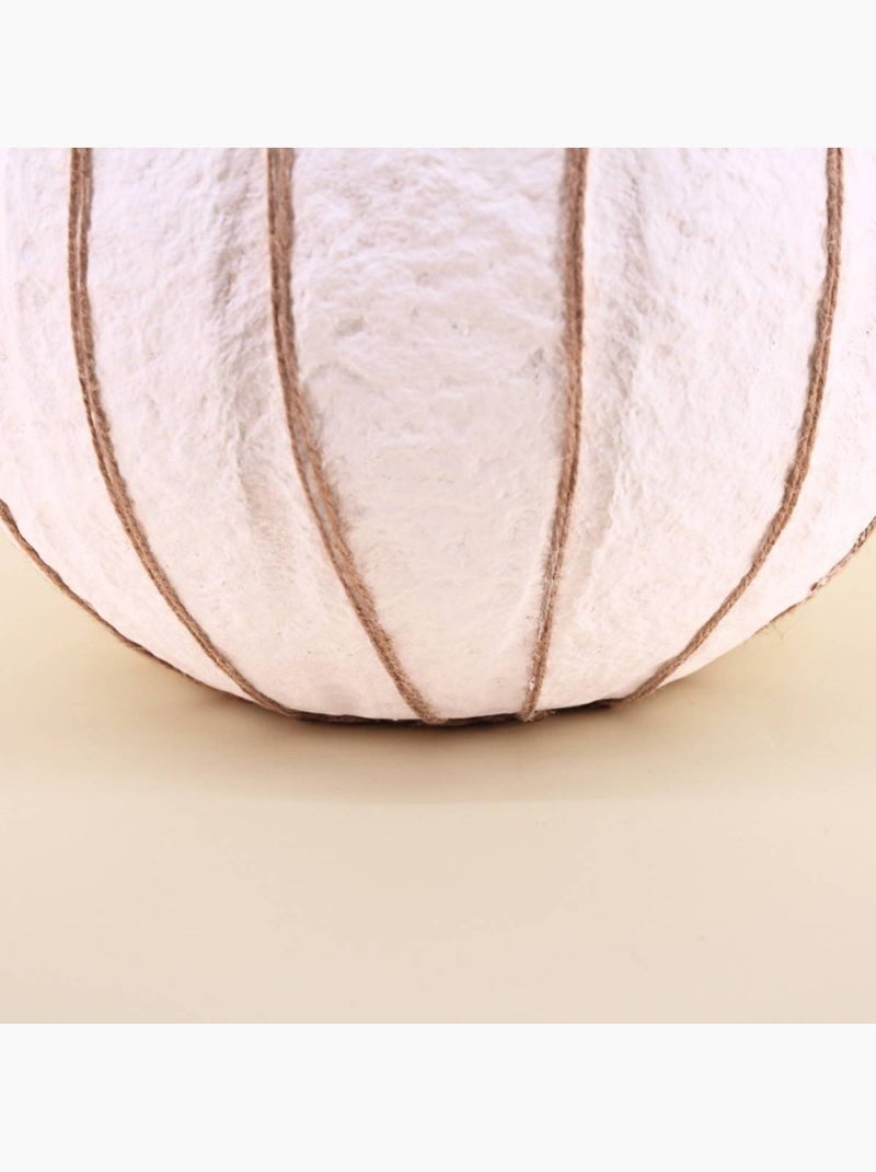 Vase en papier maché blanc détails en jute, H35cm Blanc - Kiabi