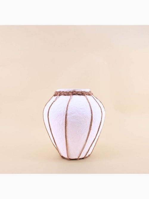 Vase en papier maché déco jute 25cm - Kiabi