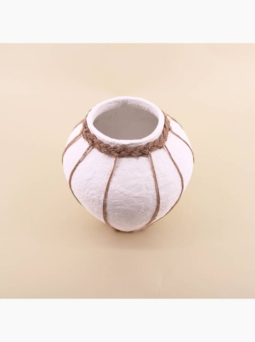 Vase en papier maché déco jute 25cm - Kiabi