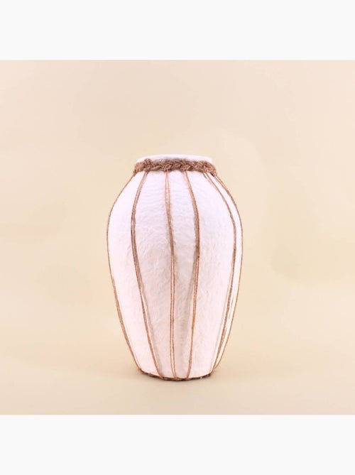 Vase en papier maché déco jute 34cm - Kiabi