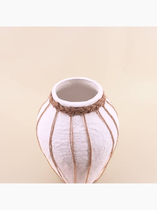 Vase en papier maché déco jute 34cm - Kiabi