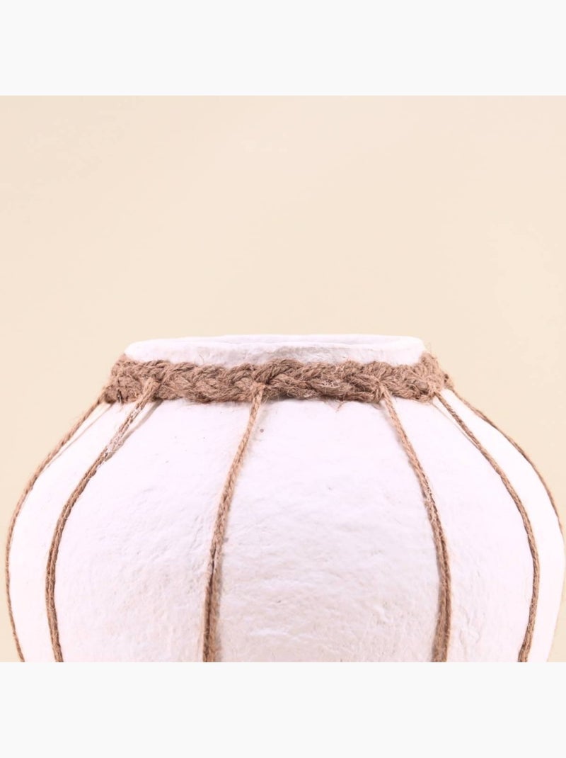 Vase en papier maché déco jute, H25cm Blanc - Kiabi