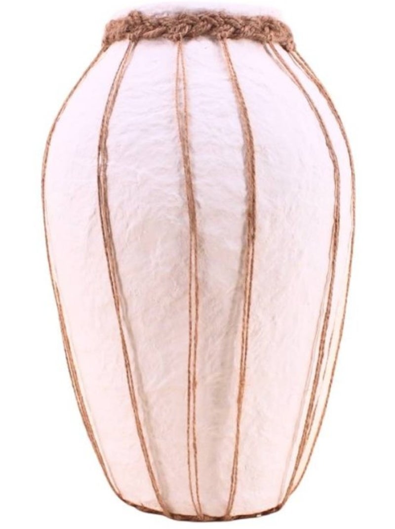 Vase en papier maché déco jute, H34cm Blanc - Kiabi