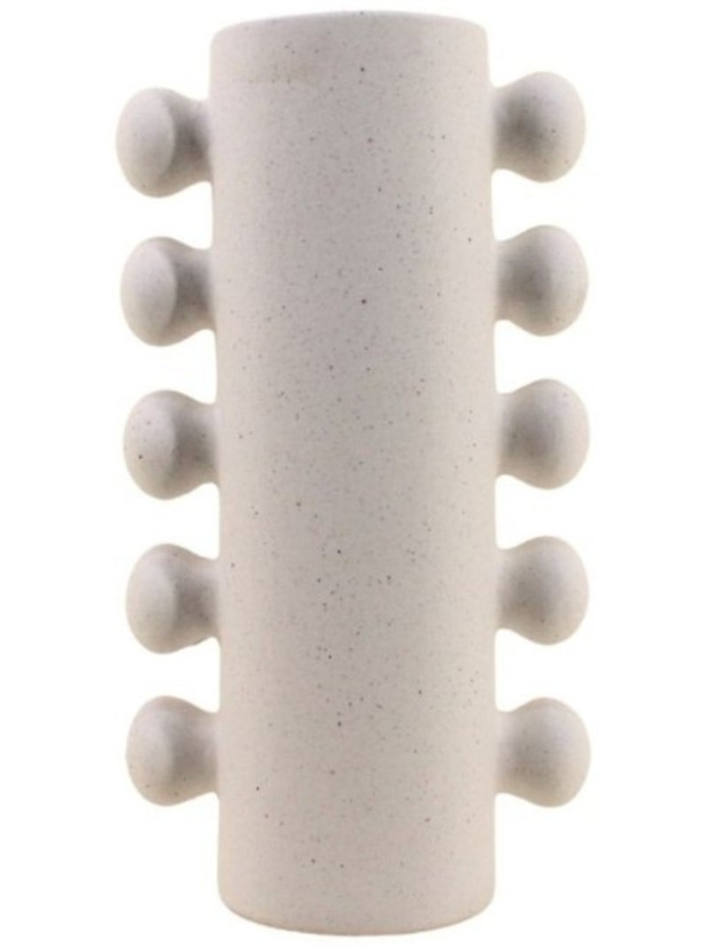 Vase en porcelaine à perles latérales, H31cm Blanc - Kiabi