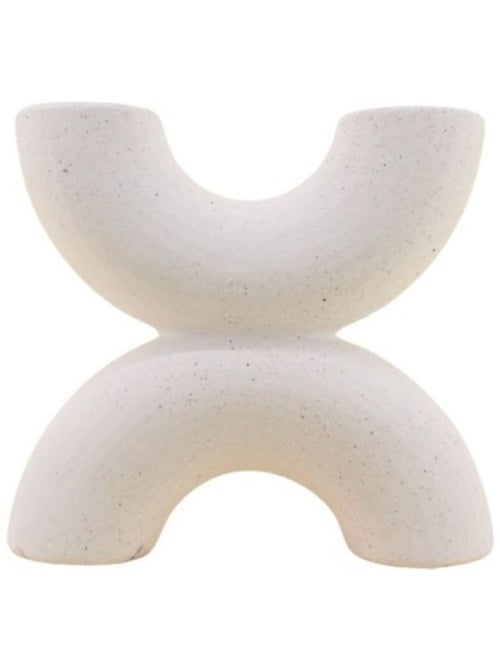Vase en porcelaine beige 2 entrées 21x18cm - Kiabi